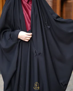 چادر عربی اصیل سوپر کن کن طرح گلدوزی پراکنده پروانه مخمل