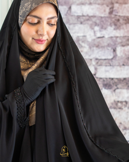 چادر عربی اصیل سوپر کن کن کره ای .جواهردوزی نگین سرشانه