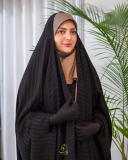 چادر عربی اصیل طرح دار پارچه کره ای (لاینی درشت)